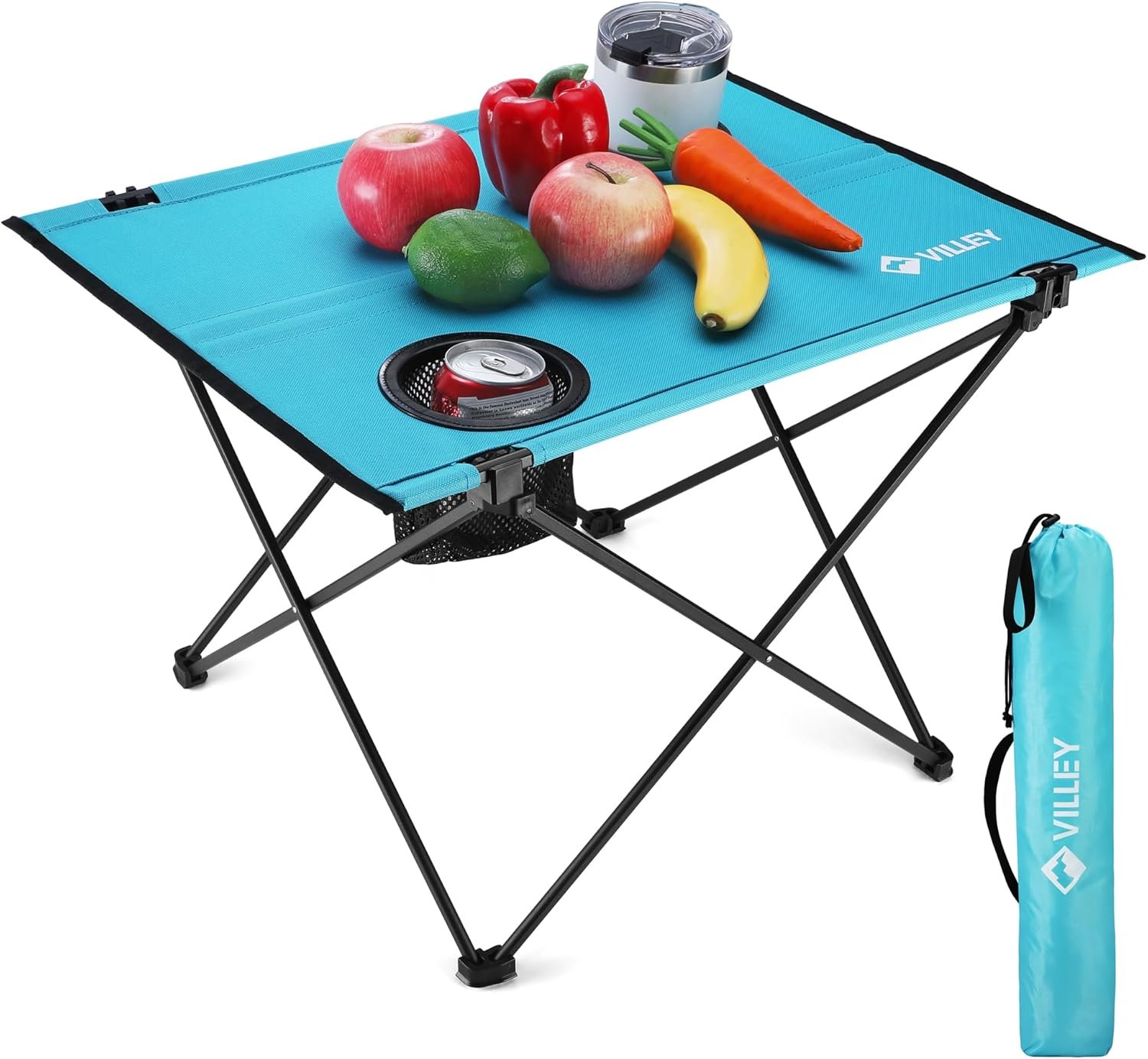 Portable table with cup holders