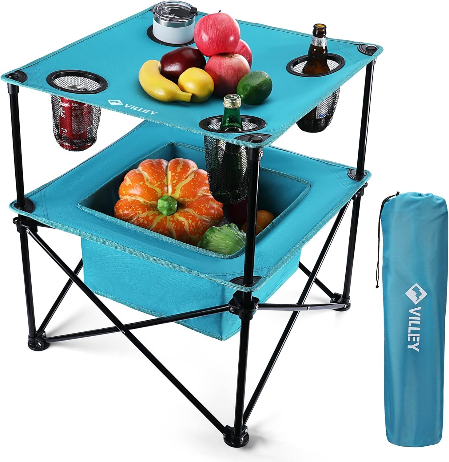 Beach folding table with storage by VILLEY