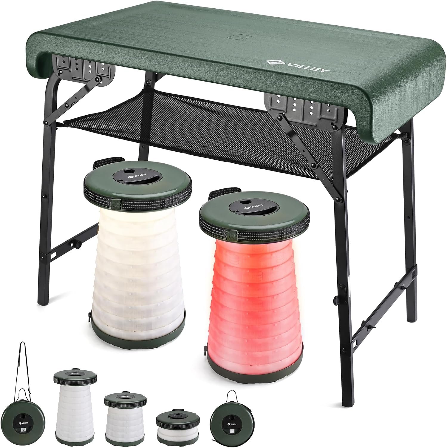 Folding table set with stools by VILLEY